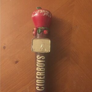 Cider Red and Gold Tap Handle